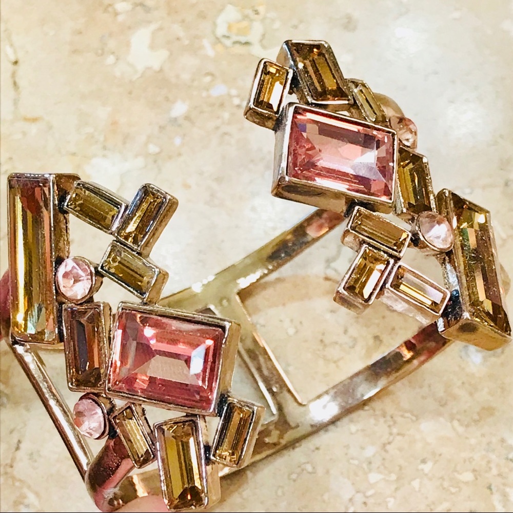 Crystal baguette cuff bracelet